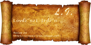 Lovászi Irén névjegykártya